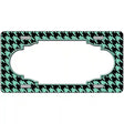 Mint Black Houndstooth Scallop Center Metal Novelty License Plate 12" x 6" (LP)