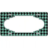 Mint Black Houndstooth Scallop Center Metal Novelty License Plate 12" x 6" (LP)