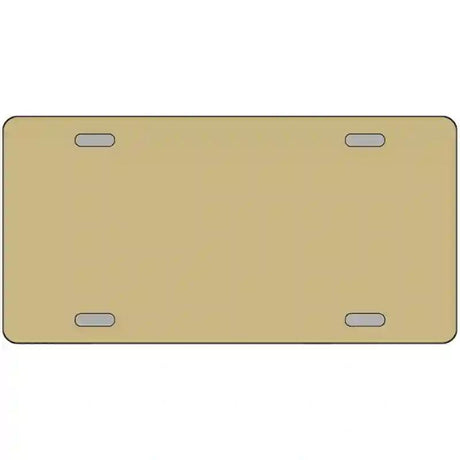 Gold Solid Metal Novelty License Plate 12" x 6" (LP)