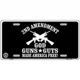 God, Guns, Guts Metal Novelty License Plate 12" x 6" (LP)