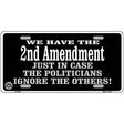2nd Amendment In Case Politicians Ignore Metal Novelty License Plate 12" x 6" (LP)