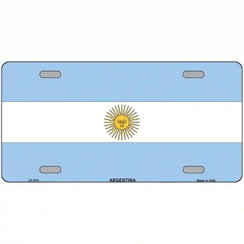 Argentina Flag Metal Novelty License Plate 12" x 6" (LP)
