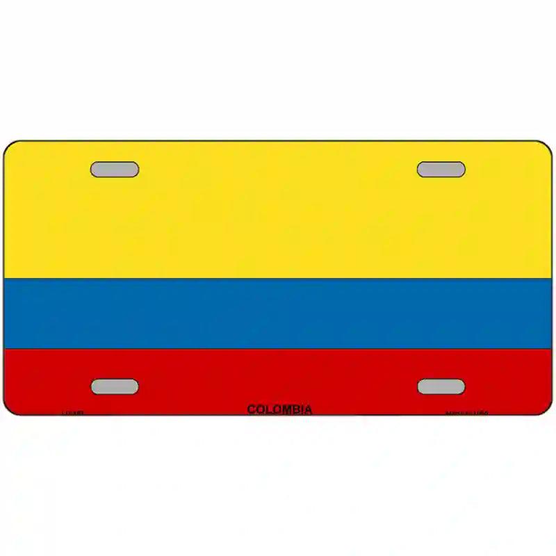 Colombia Flag Metal Novelty License Plate 12" x 6" (LP)