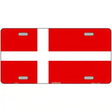Denmark Flag Metal Novelty License Plate 12" x 6" (LP)