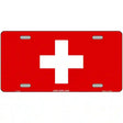 Switzerland Flag Metal Novelty License Plate 12" x 6" (LP)