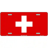 Switzerland Flag Metal Novelty License Plate 12" x 6" (LP)