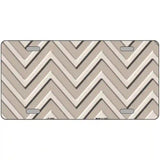 Tan Light Tan Chevron Metal Novelty License Plate 12" x 6" (LP)