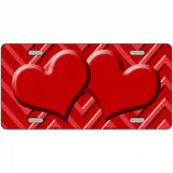 Red Light Red Heart Chevron Metal Novelty License Plate 12" x 6" (LP)