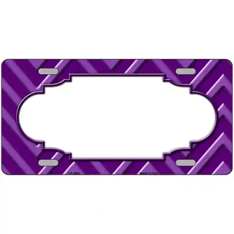 Purple Light Purple Scallop Chevron Metal Novelty License Plate 12" x 6" (LP)