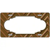 Brown Light Brown Scallop Chevron Metal Novelty License Plate 12" x 6" (LP)