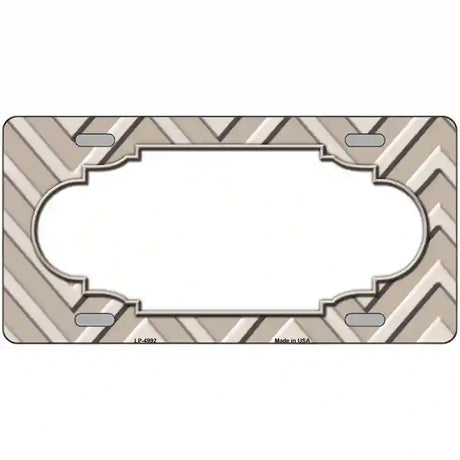 Tan Light Tan Scallop Chevron Metal Novelty License Plate 12" x 6" (LP)
