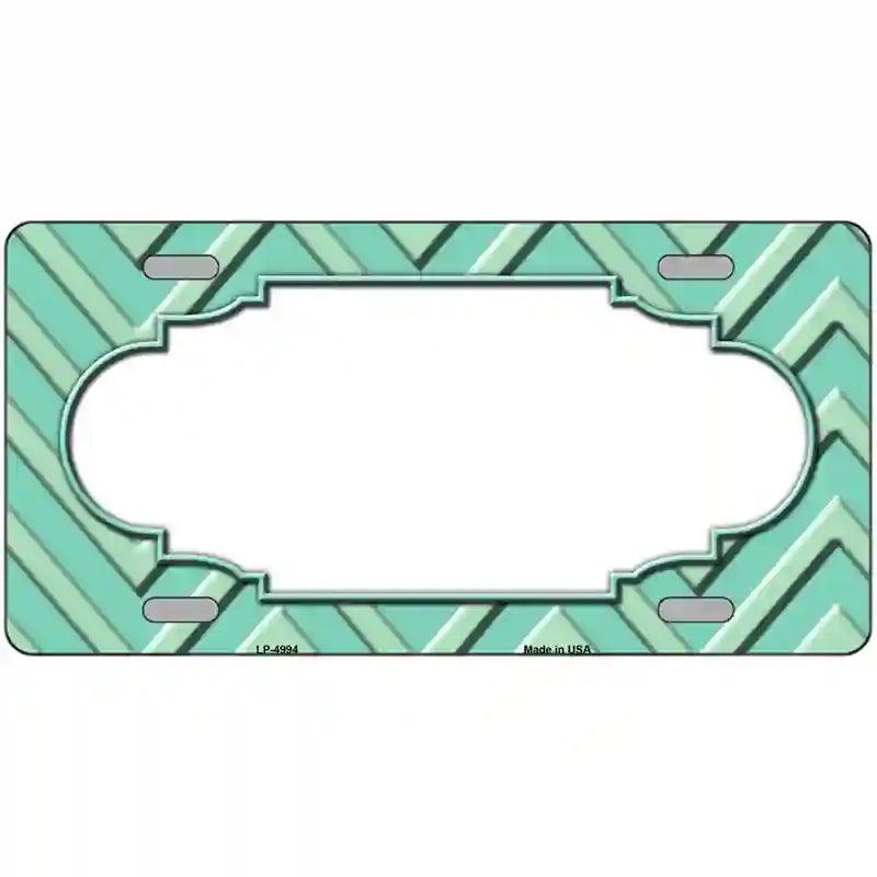 Mint Light Mint Scallop Chevron Metal Novelty License Plate 12" x 6" (LP)