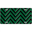 Green Black Chevron Metal Novelty License Plate 12" x 6" (LP)