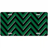 Green Black Chevron Metal Novelty License Plate 12" x 6" (LP)