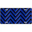 Blue Black Chevron Metal Novelty License Plate 12" x 6" (LP)