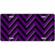 Purple Black Chevron Metal Novelty License Plate 12" x 6" (LP)