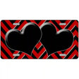 Red Black Chevon Hearts Metal Novelty License Plate 12" x 6" (LP)