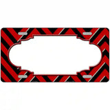 Red Black Chevron Scallop Metal Novelty License Plate 12" x 6" (LP)