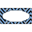 Light Blue Black Chevron Scallop Metal Novelty License Plate 12" x 6" (LP)