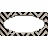 Tan Black Chevron Scallop Metal Novelty License Plate 12" x 6" (LP)