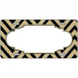 Gold Black Chevron Scallop Metal Novelty License Plate 12" x 6" (LP)