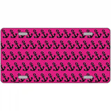 Pink Black Anchor Metal Novelty License Plate 12" x 6" (LP)