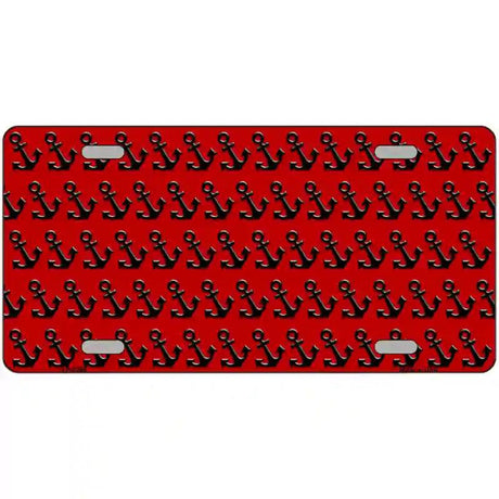 Red Black Anchor Metal Novelty License Plate 12" x 6" (LP)