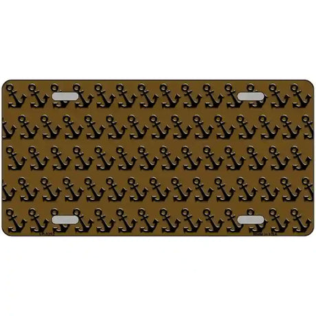 Brown Black Anchor Metal Novelty License Plate 12" x 6" (LP)