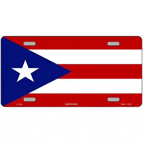 Puerto Rico Flag Metal Novelty License Plate 12" x 6" (LP)