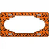 Orange Black Anchor Scallop Center Metal Novelty License Plate 12" x 6" (LP)