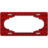 Red Black Anchor Scallop Center Metal Novelty License Plate 12" x 6" (LP)