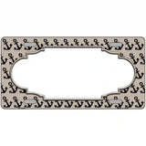 Tan Black Anchor Scallop Center Metal Novelty License Plate 12" x 6" (LP)
