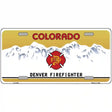 Denver Fire Fighter Metal Novelty License Plate 12" x 6" (LP)