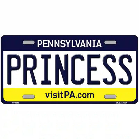 Princess Pennsylvania State Novelty Metal License Plate 12" x 6" (LP)