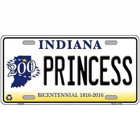 Princess Indiana Novelty Metal License Plate 12" x 6" (LP)