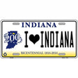 I Love Indiana Novelty Metal License Plate 12" x 6" (LP)