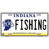 Fishing Indiana Novelty Metal License Plate 12" x 6" (LP)
