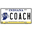 Coach Indiana Novelty Metal License Plate 12" x 6" (LP)