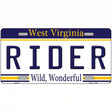 Rider West Virginia Novelty Metal License Plate 12" x 6" (LP)