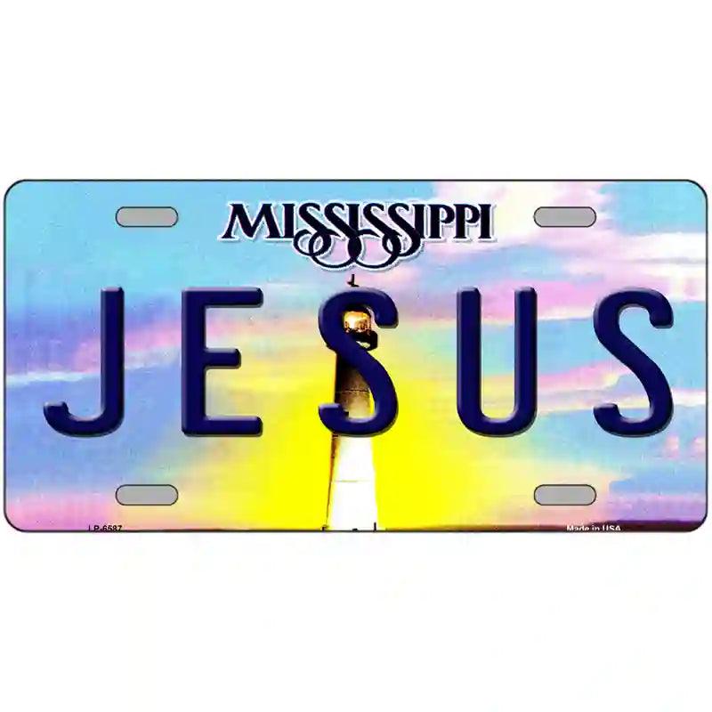 Jesus Mississippi Novelty Metal License Plate 12" x 6" (LP)
