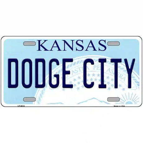 Dodge City Kansas Novelty Metal License Plate 12" x 6" (LP)