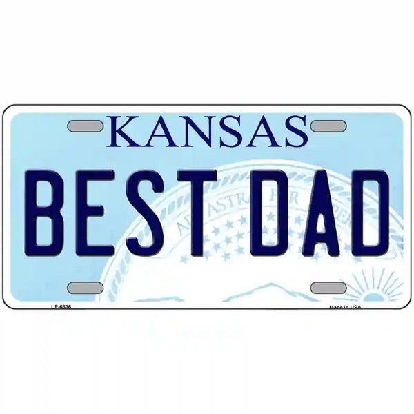Best Dad Kansas License Plate Sign | Smart Blonde