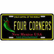 Four Corners Black New Mexico Novelty Metal License Plate 12" x 6" (LP)