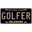Golfer Delaware Novelty Metal License Plate 12" x 6" (LP)
