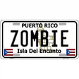 Zombie Puerto Rico Metal Novelty License Plate 12" x 6" (LP)