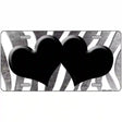 Black White Zebra Hearts Oil Rubbed Metal Novelty License Plate 12" x 6" (LP)