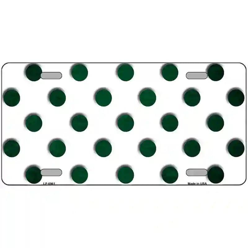 Green White Dots Oil Rubbed Metal Novelty License Plate 12" x 6" (LP)