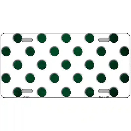 Green White Dots Oil Rubbed Metal Novelty License Plate 12" x 6" (LP)