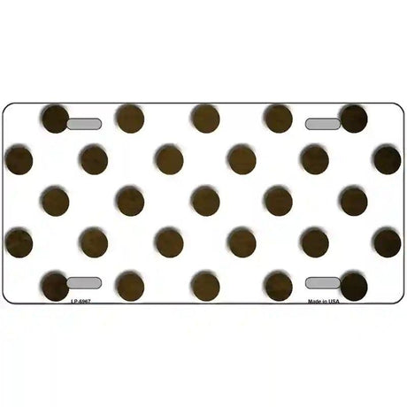Brown White Dots Oil Rubbed Metal Novelty License Plate 12" x 6" (LP)