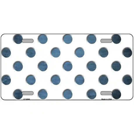 Light Blue White Dots Oil Rubbed Metal Novelty License Plate 12" x 6" (LP)
